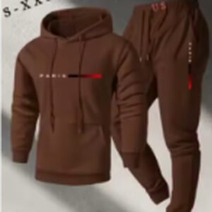 Kids Winter Hooded Tracksuit – Brown